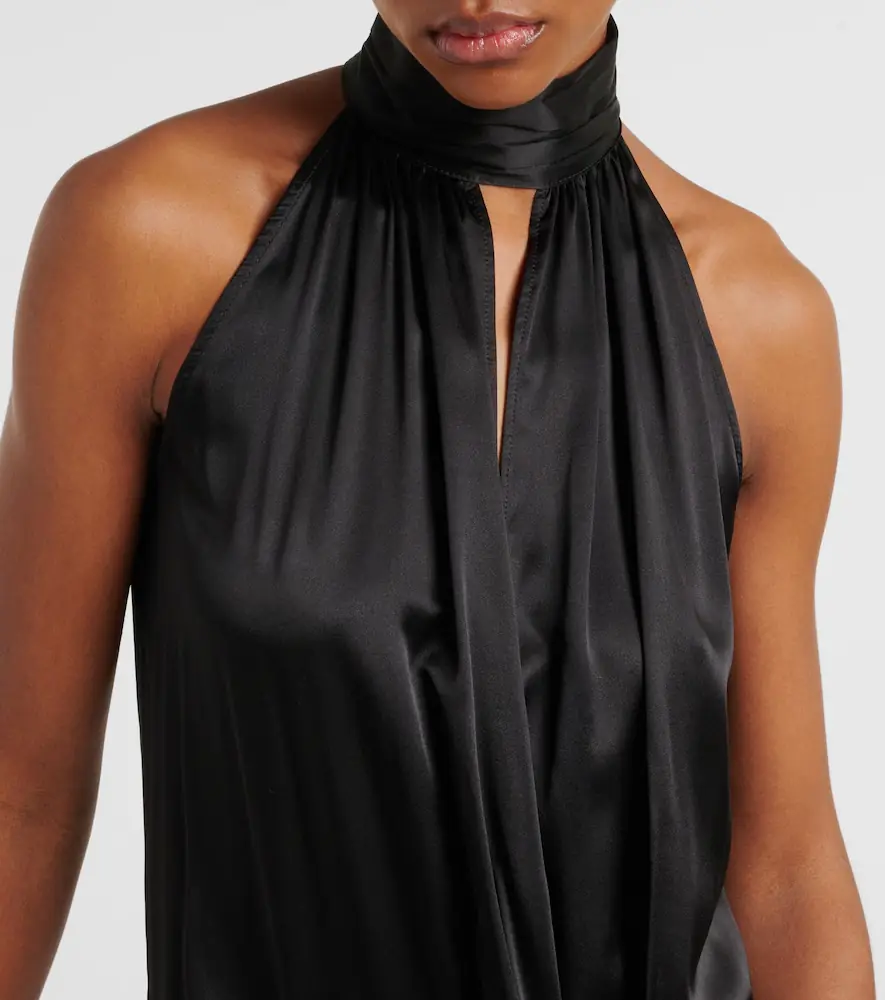 Nina Ricci Gathered halterneck satin minidress | Thumbnail 4