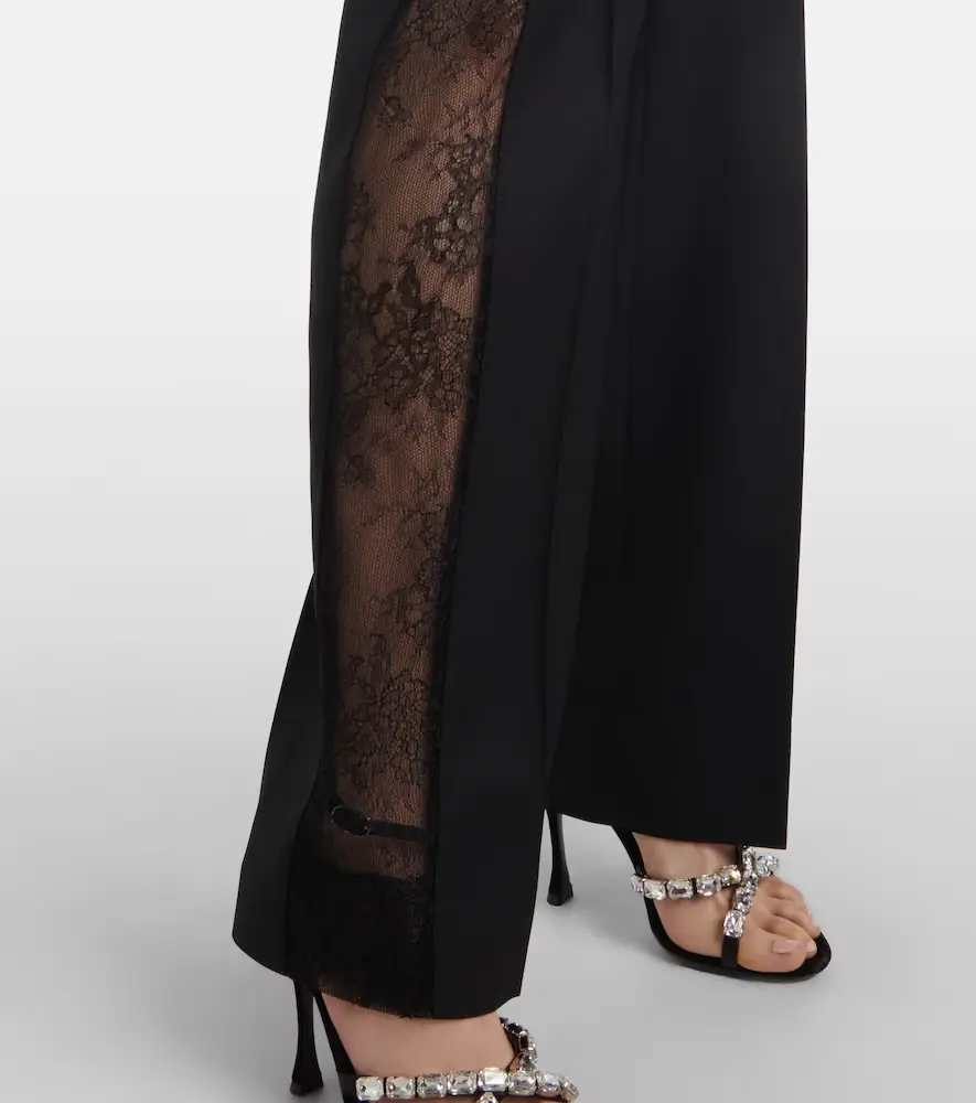 Nina Ricci Lace-trimmed wool straight pants | Thumbnail 2 Nina Ricci Lace-trimmed wool straight pants | Thumbnail 2
