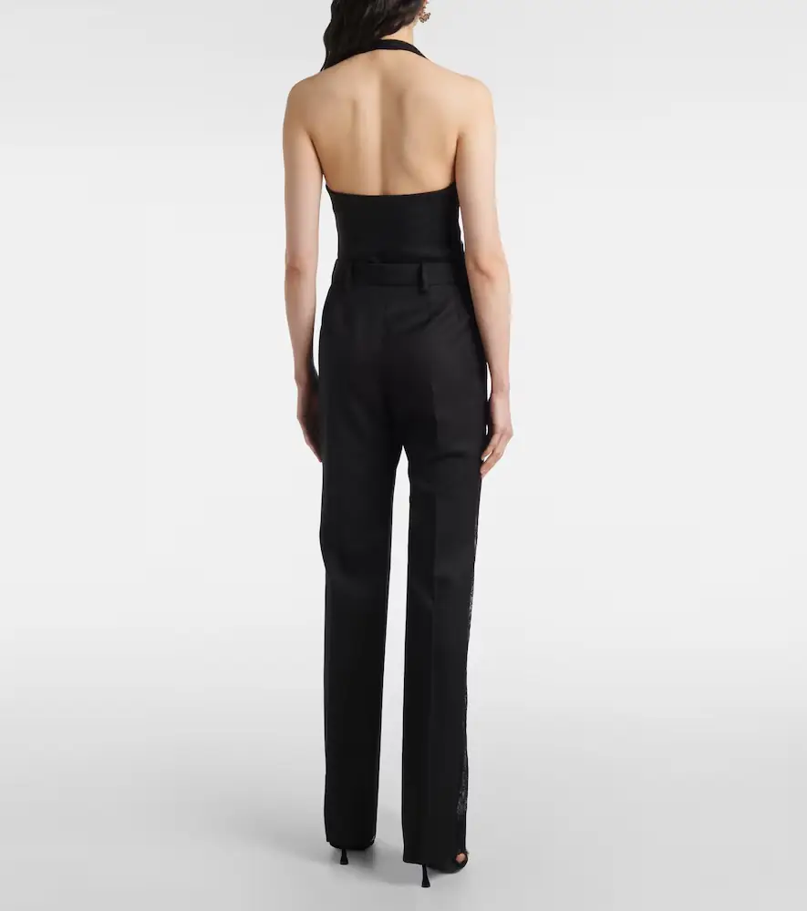 Nina Ricci Lace-trimmed wool straight pants | Thumbnail 4 Nina Ricci Lace-trimmed wool straight pants | Thumbnail 4