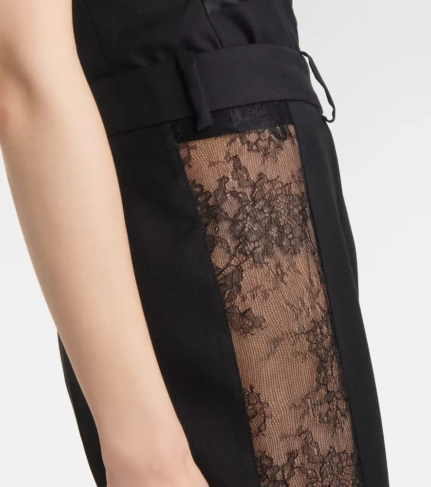 Nina Ricci Lace-trimmed wool straight pants | Thumbnail 5 Nina Ricci Lace-trimmed wool straight pants | Thumbnail 5