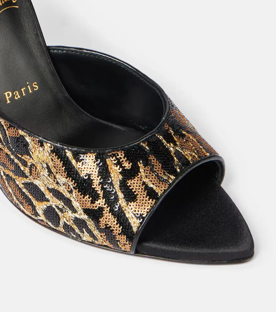 Christian Louboutin Miss Z 100 sequined satin mules | Thumbnail 3 Christian Louboutin Miss Z 100 sequined satin mules | Thumbnail 3