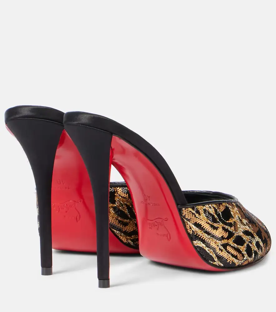 Christian Louboutin Miss Z 100 sequined satin mules | Thumbnail 4 Christian Louboutin Miss Z 100 sequined satin mules | Thumbnail 4