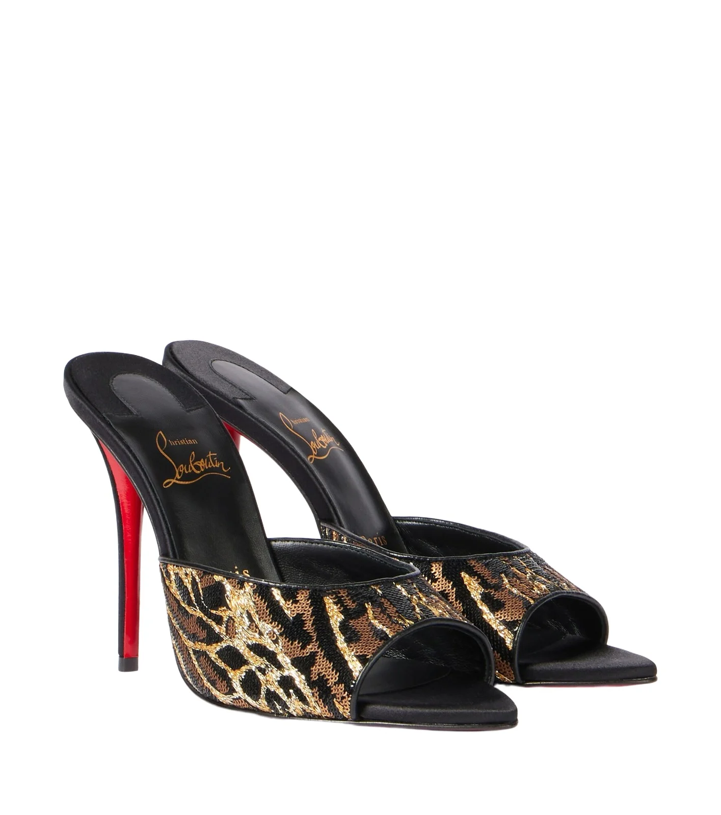 Miss Z 100 sequined satin mules Miss Z 100 sequined satin mules