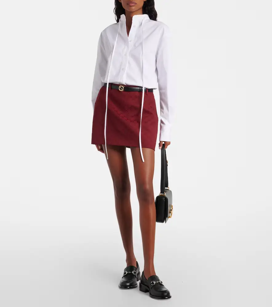 Gucci GG canvas cotton-blend miniskirt | Thumbnail 3