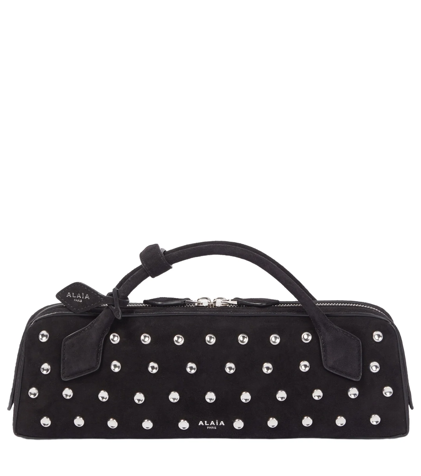 Le Teckel studded leather clutch