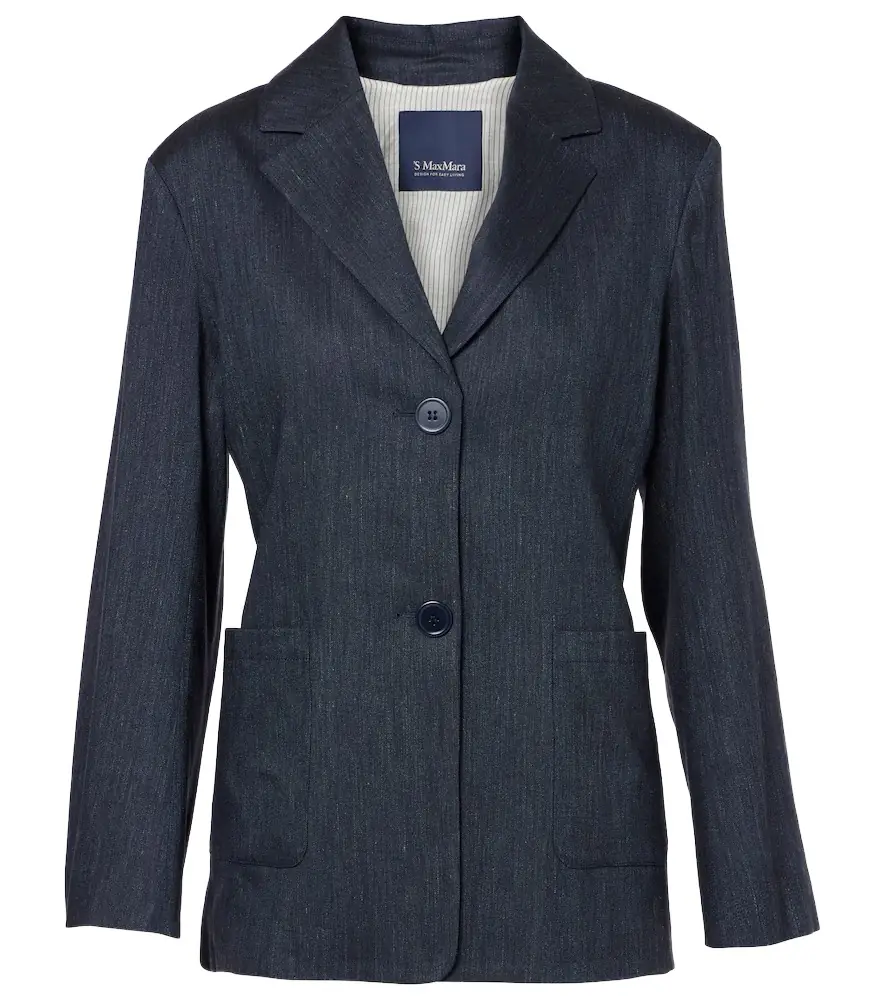'S Max Mara 'S Max Mara Derna linen-blend twill blazer | Image 1 'S Max Mara 'S Max Mara Derna linen-blend twill blazer | Image 1