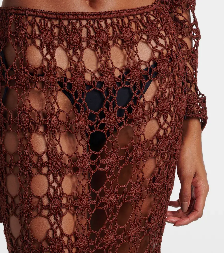 Anna Kosturova Bella crochet cotton maxi skirt | Thumbnail 3