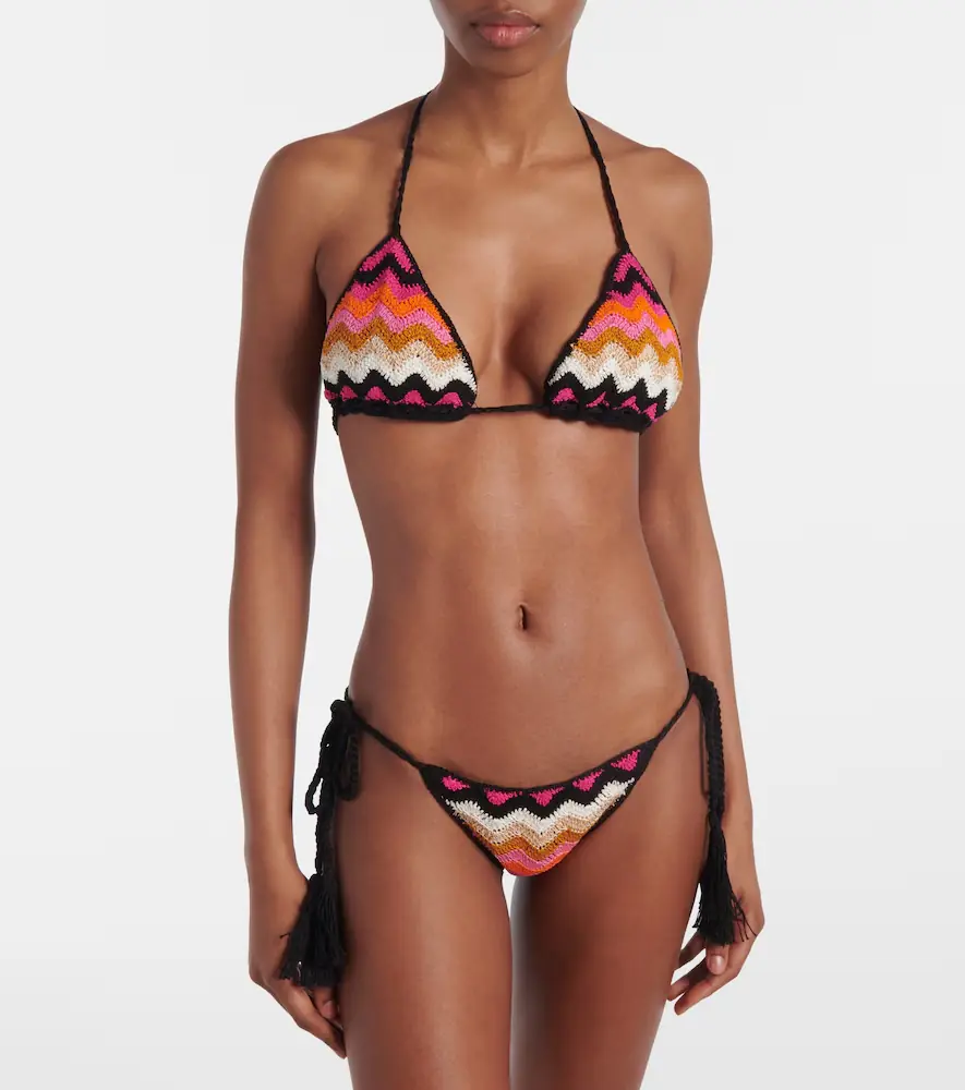 Anna Kosturova Striped cotton bikini bottoms | Thumbnail 2