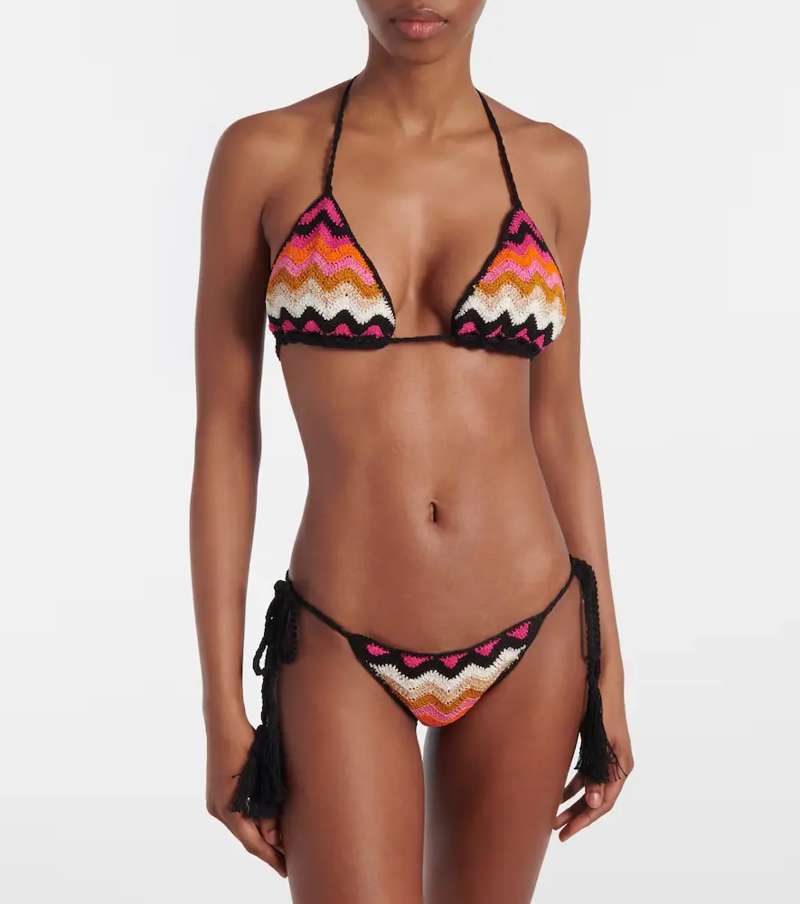 Anna Kosturova Striped cotton bikini top | Thumbnail 3
