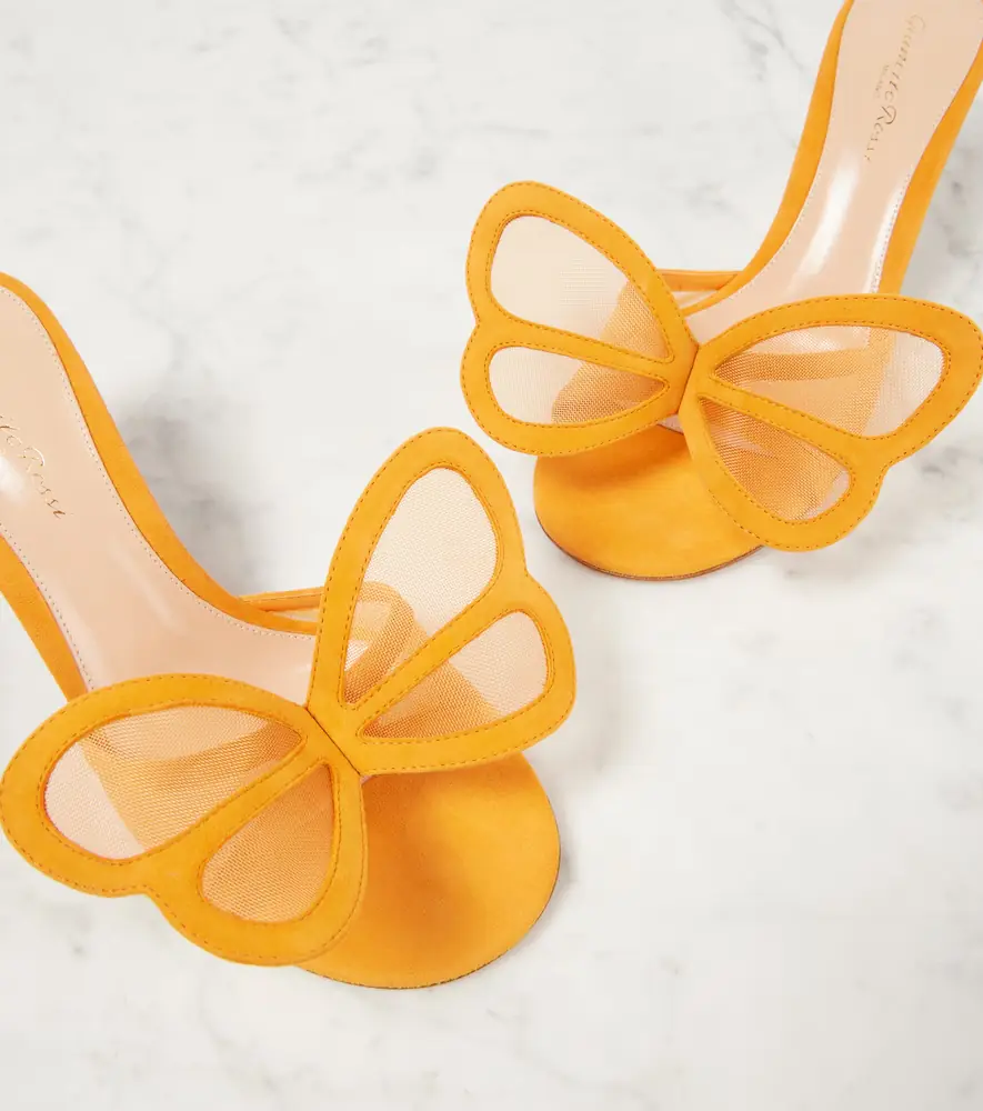 Gianvito Rossi Ilia suede-trimmed mesh mules | Thumbnail 3