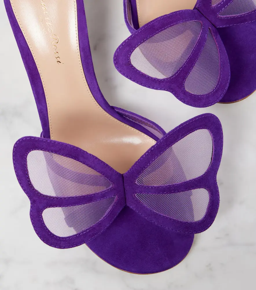 Gianvito Rossi Butterfly 70 mesh and suede mules | Thumbnail 4