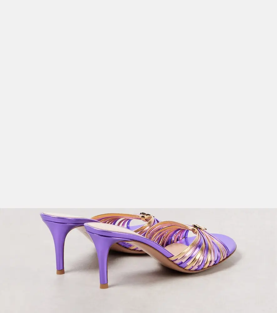 Gianvito Rossi 70 metallic leather mules | Thumbnail 3