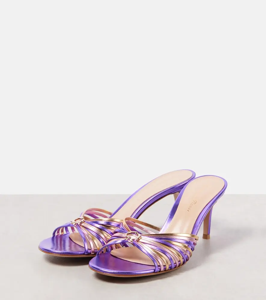 Gianvito Rossi 70 metallic leather mules | Thumbnail 4