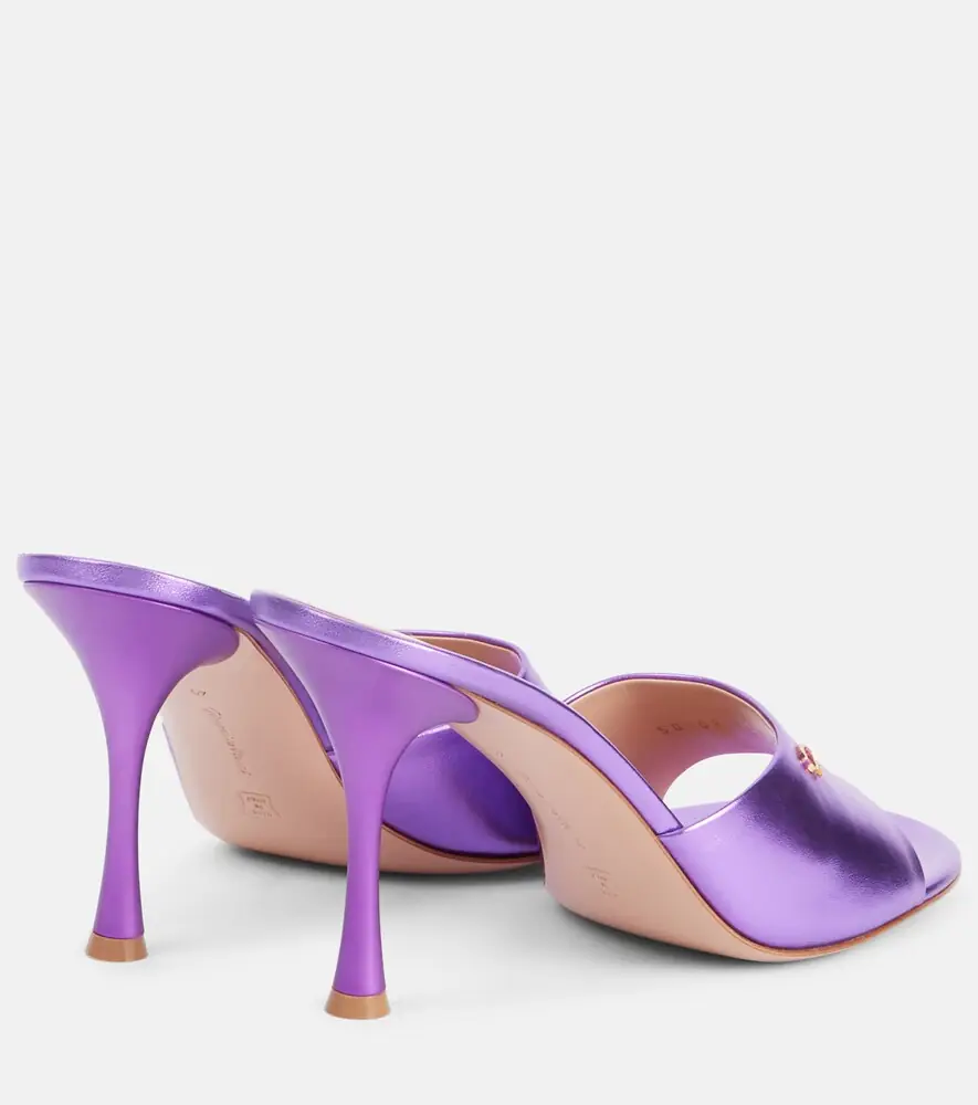 Gianvito Rossi Logo metallic leather mules | Thumbnail 3