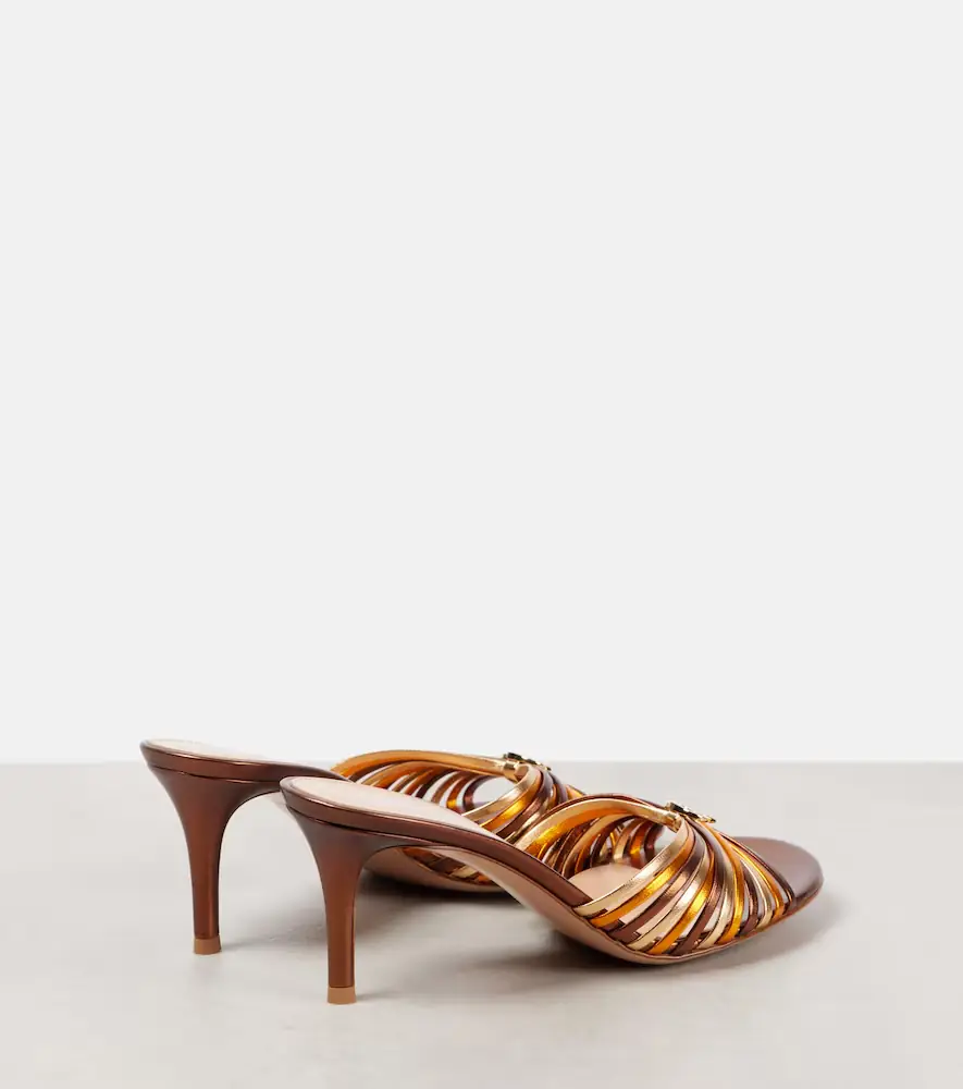 Gianvito Rossi Vyna 70 metallic leather mules | Thumbnail 2