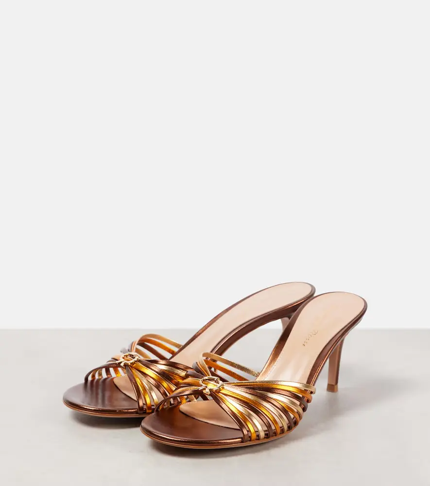 Gianvito Rossi Vyna 70 metallic leather mules | Thumbnail 3