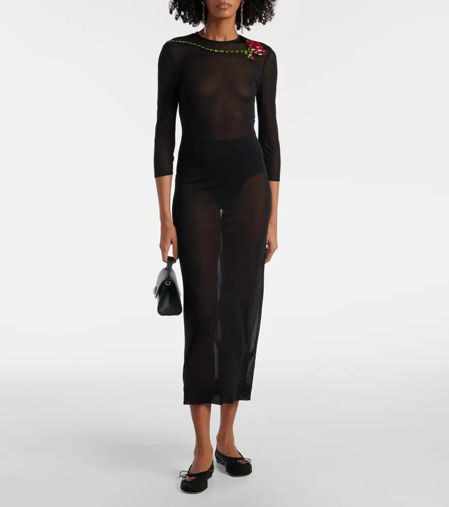 Simone Rocha Crystal-embellished sheer cocktail dress | Thumbnail 3 Simone Rocha Crystal-embellished sheer cocktail dress | Thumbnail 3