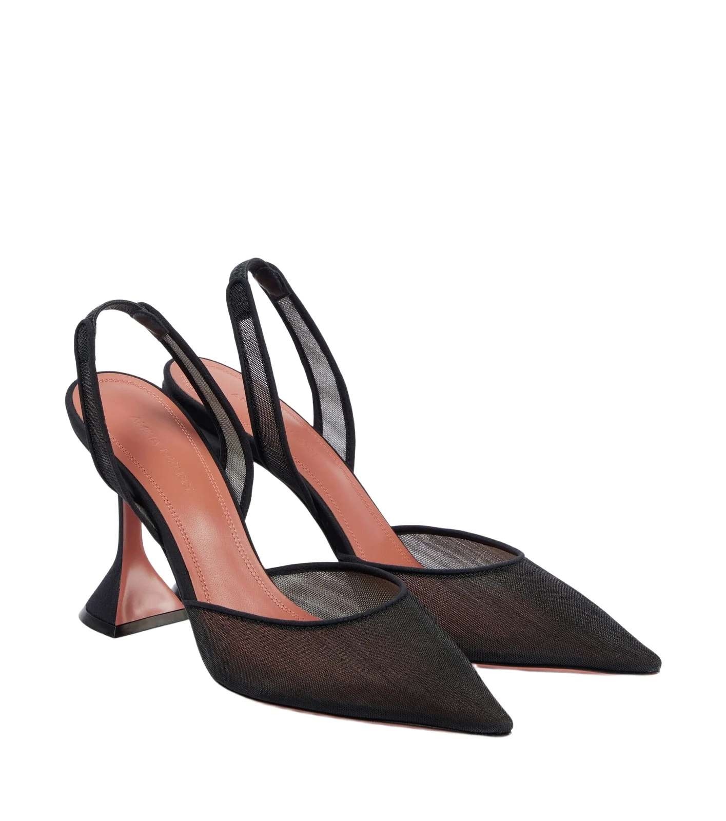 Amina Muaddi Holli mesh slingback pumps