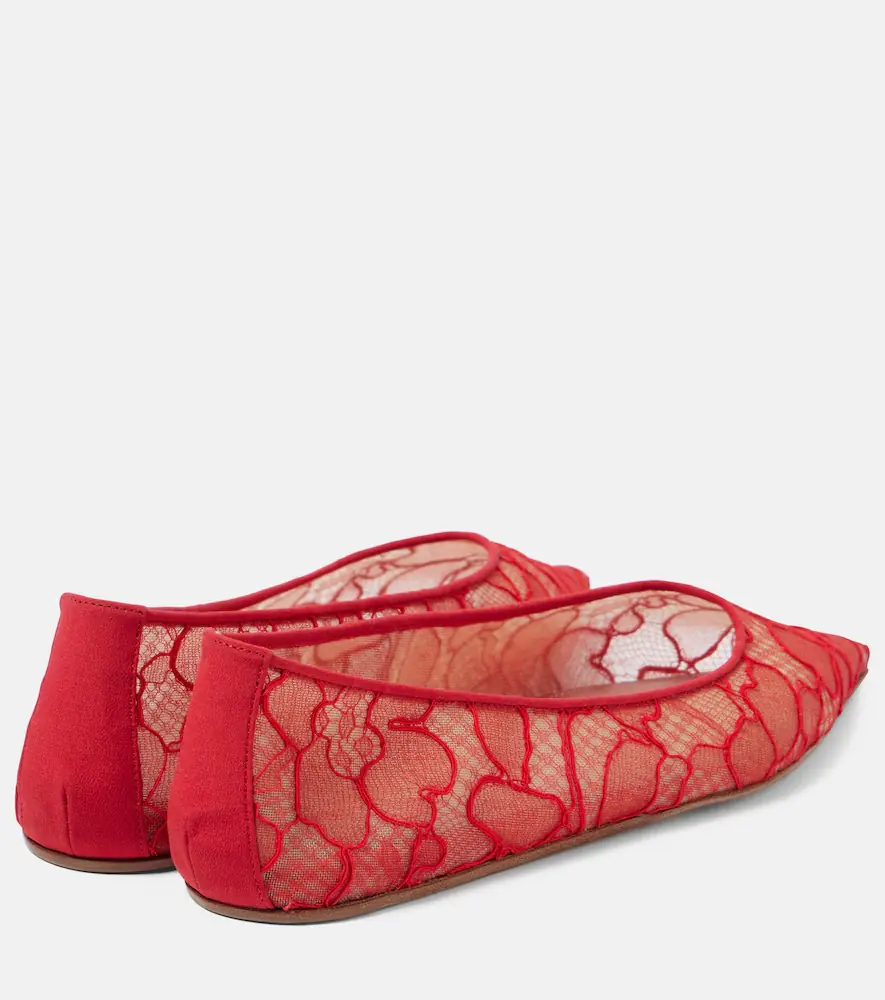 Amina Muaddi Barbara lace ballet flats | Thumbnail 5