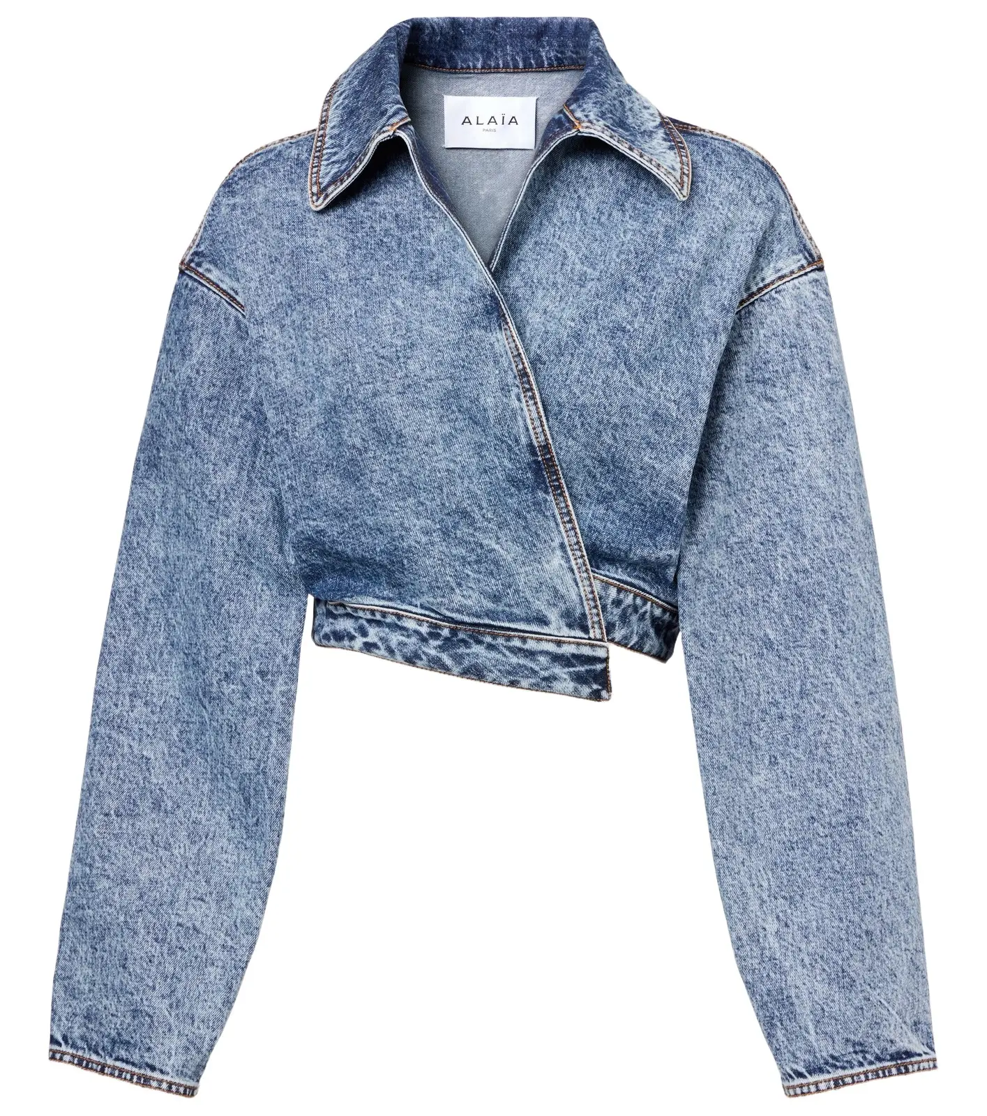 Asymmetric cropped denim jacket Asymmetric cropped denim jacket