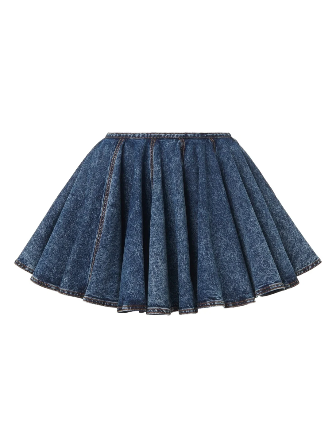 Pleated denim miniskirt Pleated denim miniskirt
