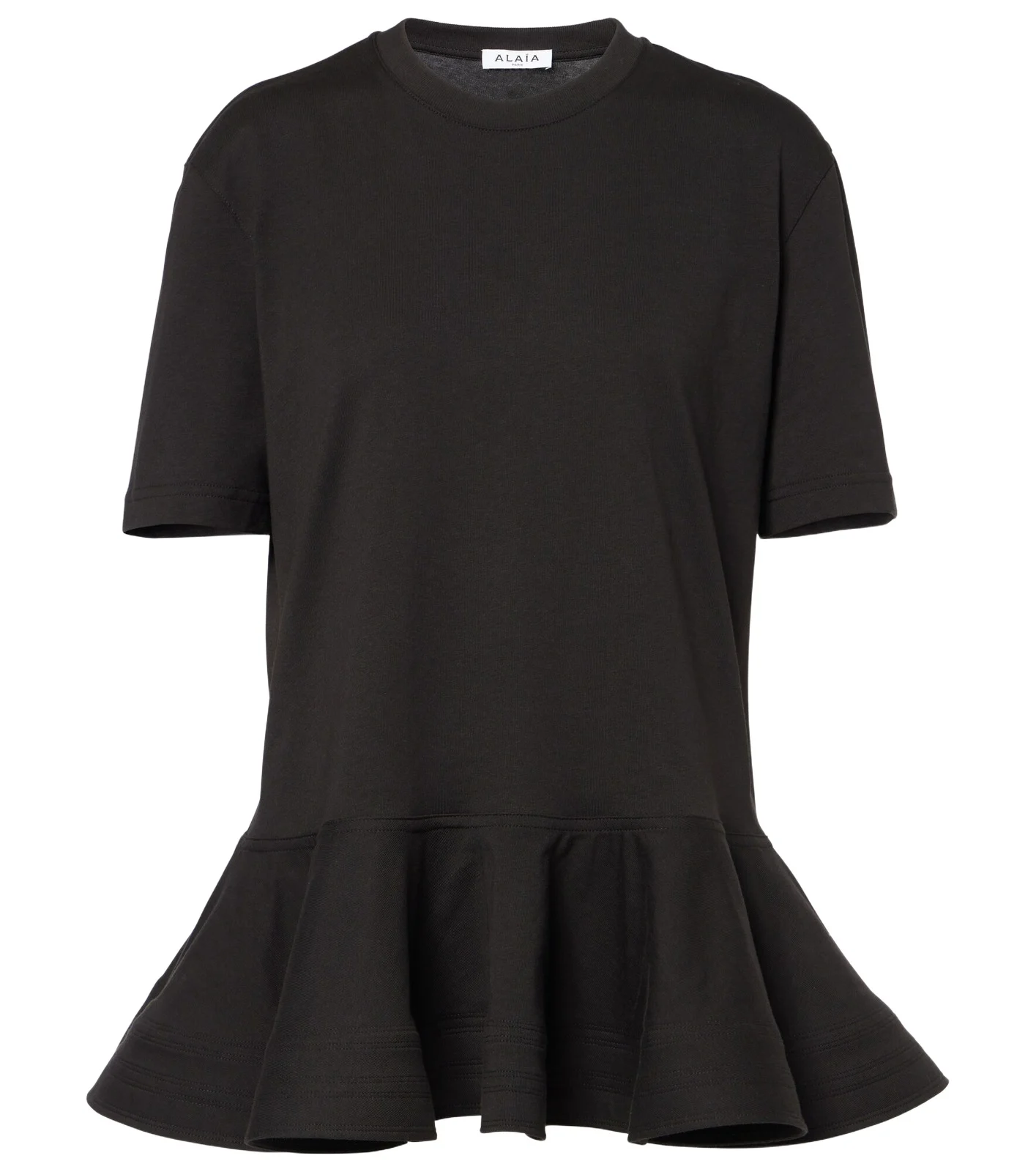 ALAÏA Peplum cotton jersey T-shirt ALAÏA Peplum cotton jersey T-shirt