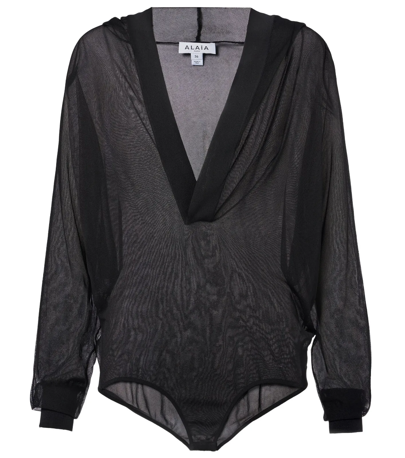 ALAÏA Sheer hooded bodysuit ALAÏA Sheer hooded bodysuit