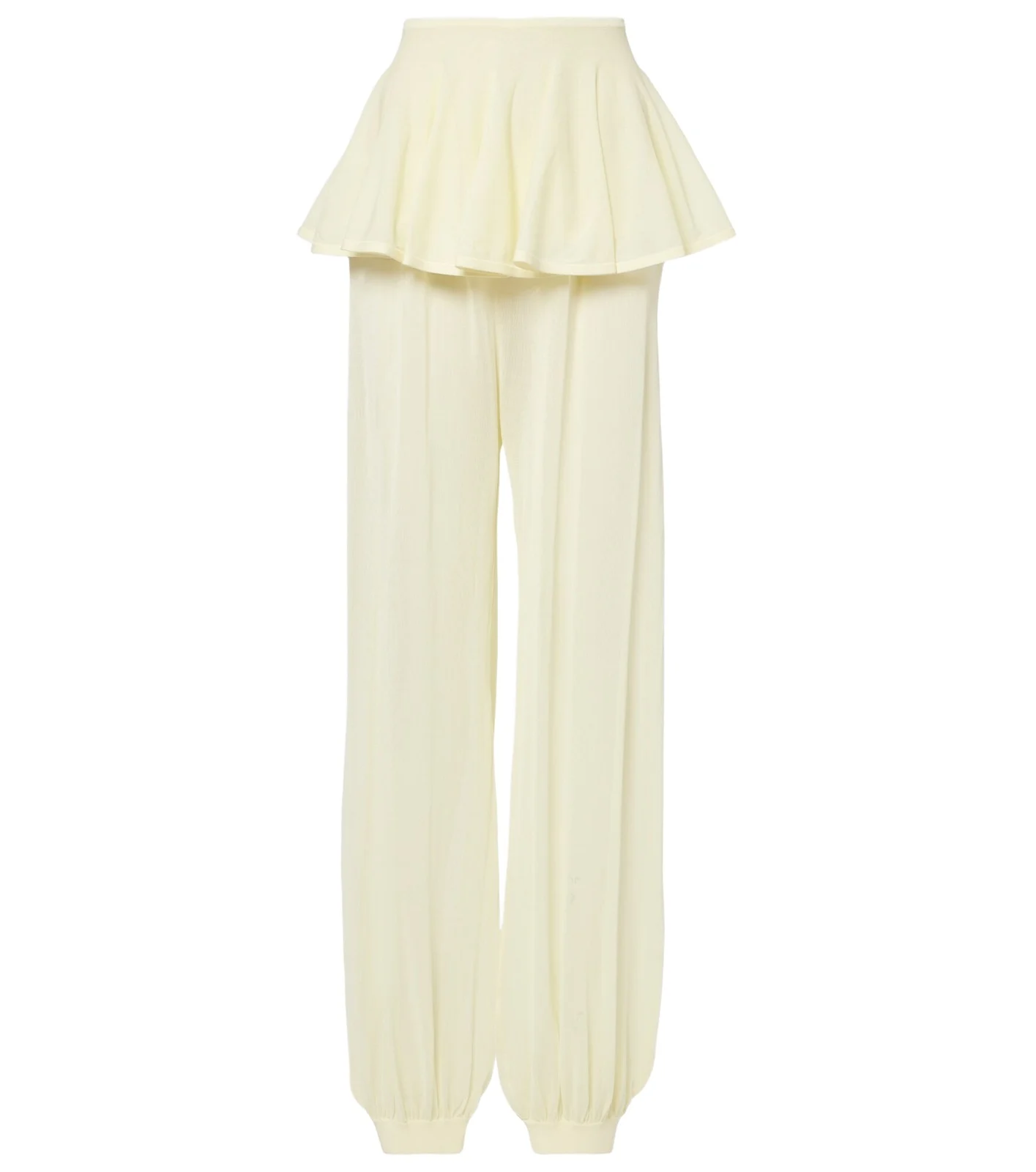 ALAÏA Mid-rise semi-sheer wide-leg pants ALAÏA Mid-rise semi-sheer wide-leg pants