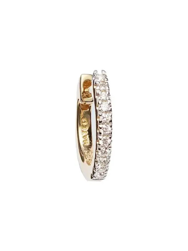 Mateo 14kt gold single hoop earring with diamonds