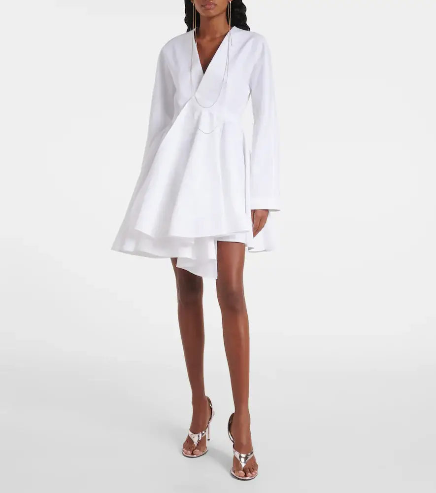 ALAÏA ALAÏA Asymmetric cotton minidress | Thumbnail 2