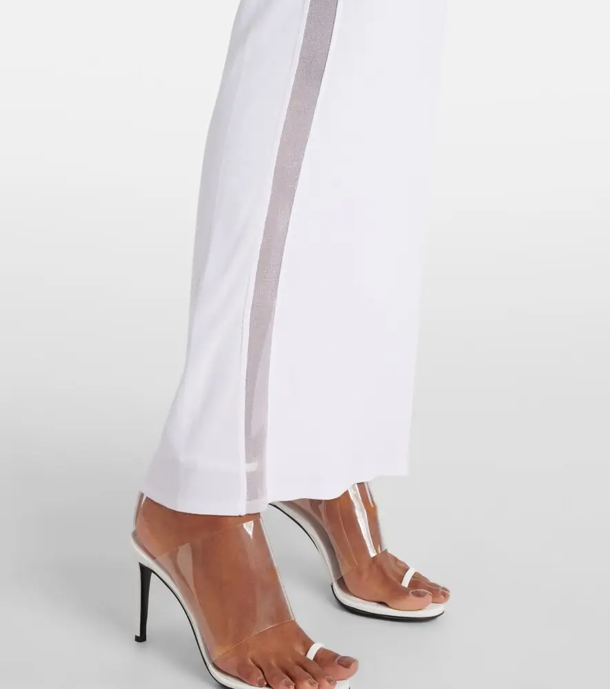 ALAÏA ALAÏA Mesh-trimmed maxi dress | Thumbnail 5