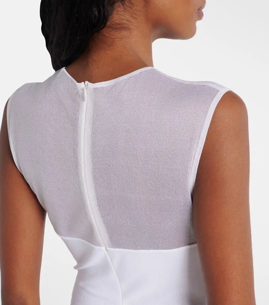 ALAÏA ALAÏA Mesh-trimmed maxi dress | Thumbnail 6