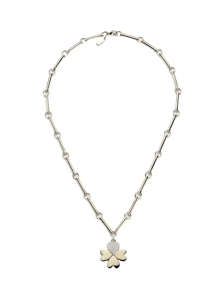 Four Heart Clover 18kt gold necklace with diamonds Four Heart Clover 18kt gold necklace with diamonds