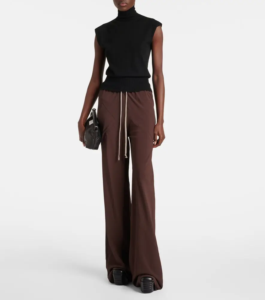 Rick Owens Dietrich Drawstring crêpe cady straight pants | Thumbnail 4