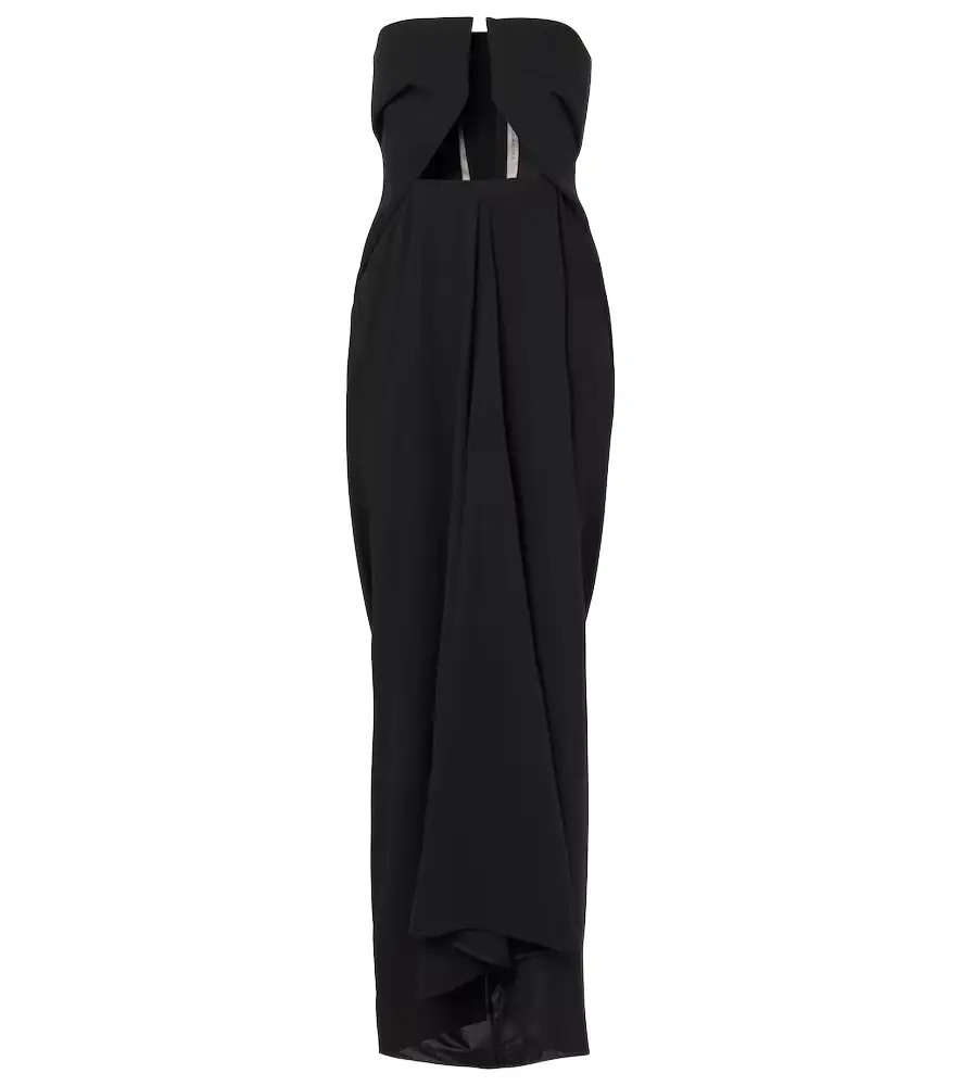 Rick Owens Amphora Prong wool grain de poudre gown