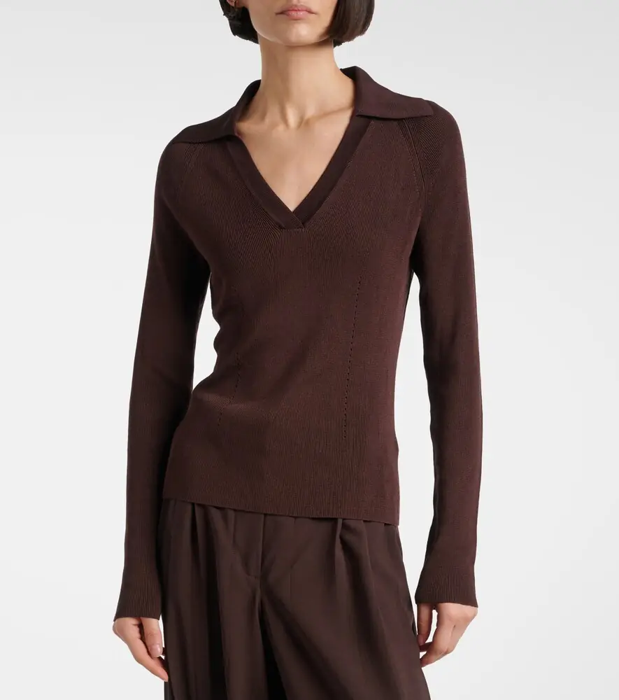 Joseph Ribbed-knit polo sweater | Thumbnail 5