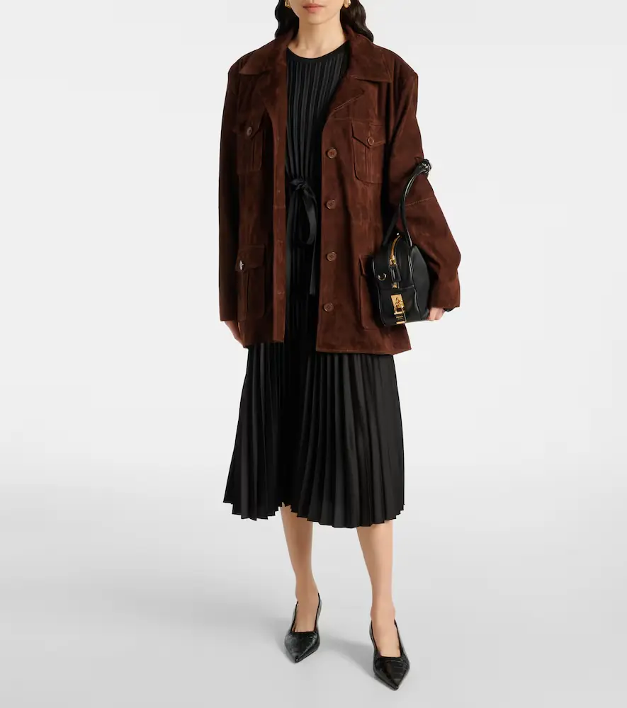 Joseph Volta belted plissé satin midi dress | Thumbnail 2 Joseph Volta belted plissé satin midi dress | Thumbnail 2