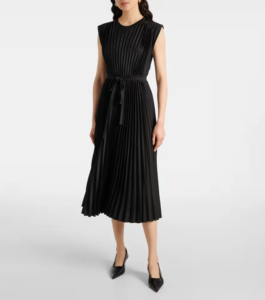 Joseph Volta belted plissé satin midi dress | Thumbnail 5 Joseph Volta belted plissé satin midi dress | Thumbnail 5