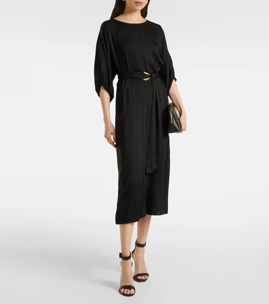 Velvet Laurel satin midi dress | Thumbnail 2