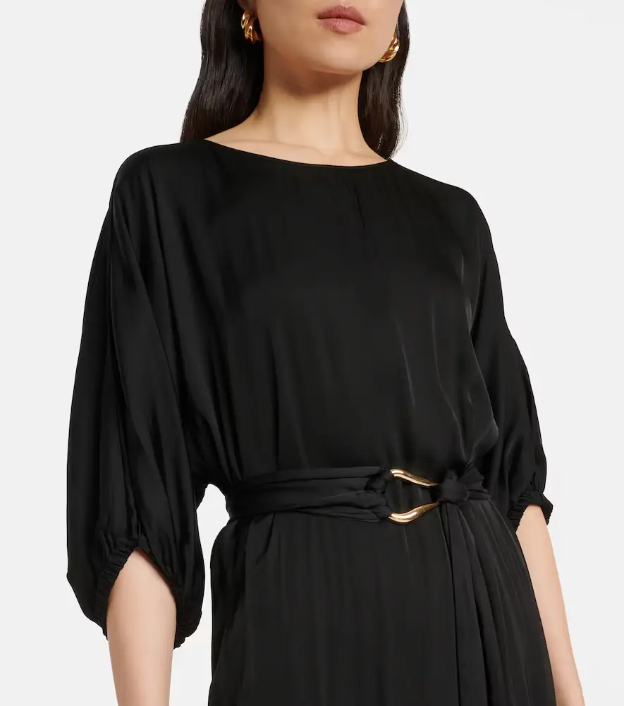 Velvet Laurel satin midi dress | Thumbnail 4