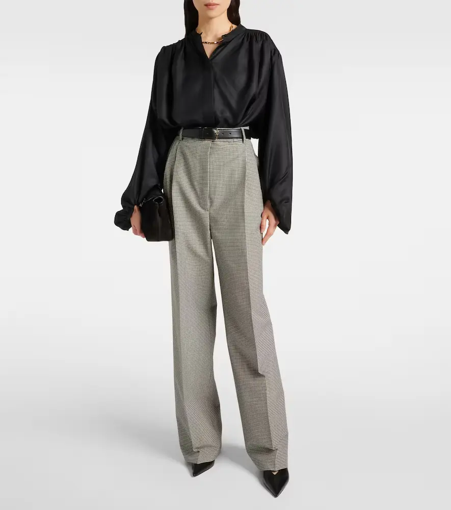 RÓHE Róhe Gingham wool-blend wide-leg pants | Thumbnail 2