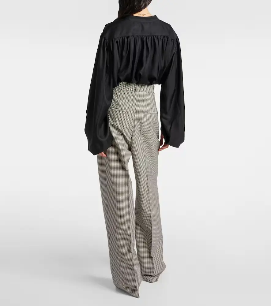 RÓHE Róhe Gingham wool-blend wide-leg pants | Thumbnail 3