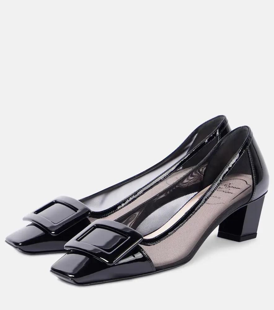 Roger Vivier Belle Vivier 45 leather-trimmed mesh pumps | Thumbnail 5