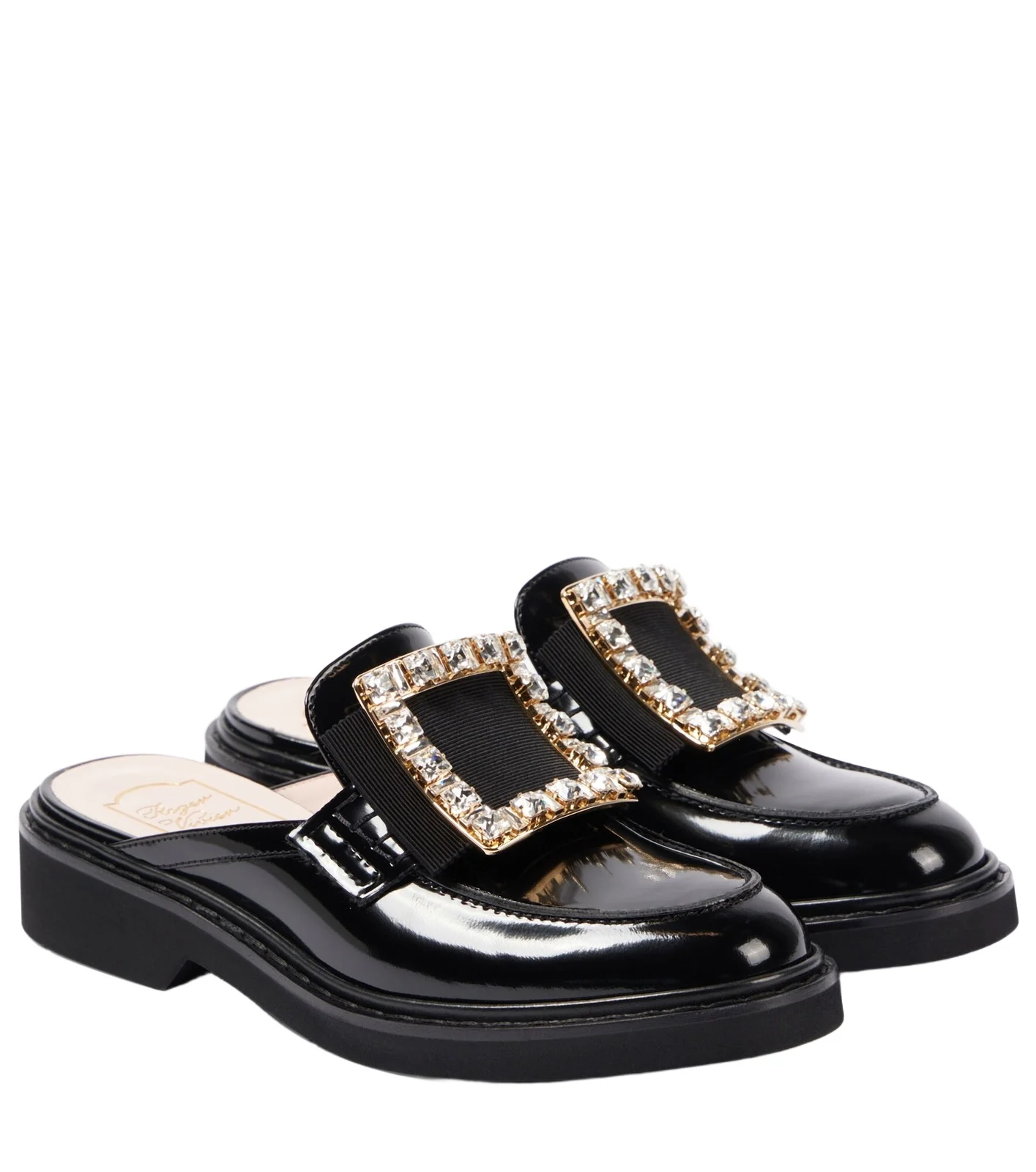 Roger Vivier Viv' Rangers embellished leather mules