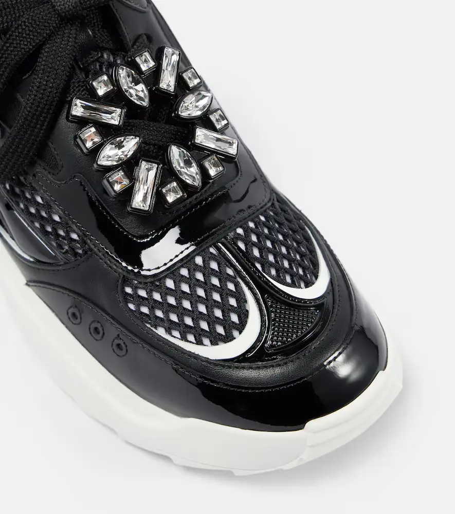 Roger Vivier Embellished leather-trimmed sneakers | Thumbnail 3 Roger Vivier Embellished leather-trimmed sneakers | Thumbnail 3