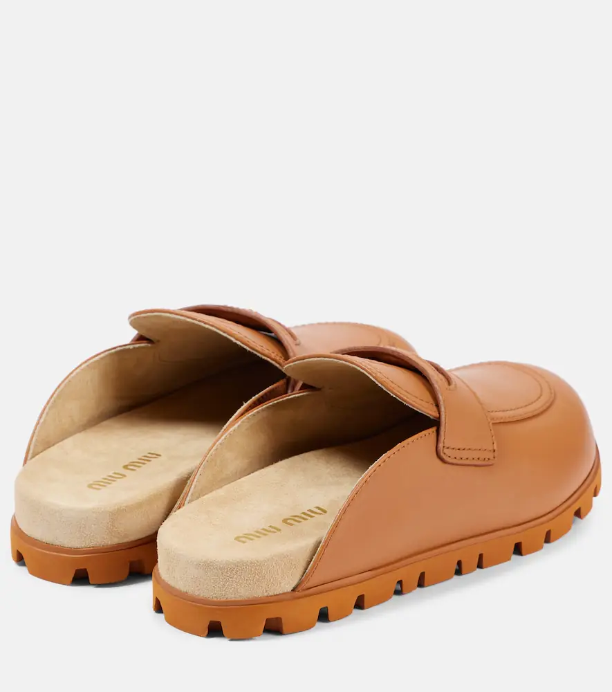 Miu Miu Logo leather mules | Thumbnail 2 Miu Miu Logo leather mules | Thumbnail 2