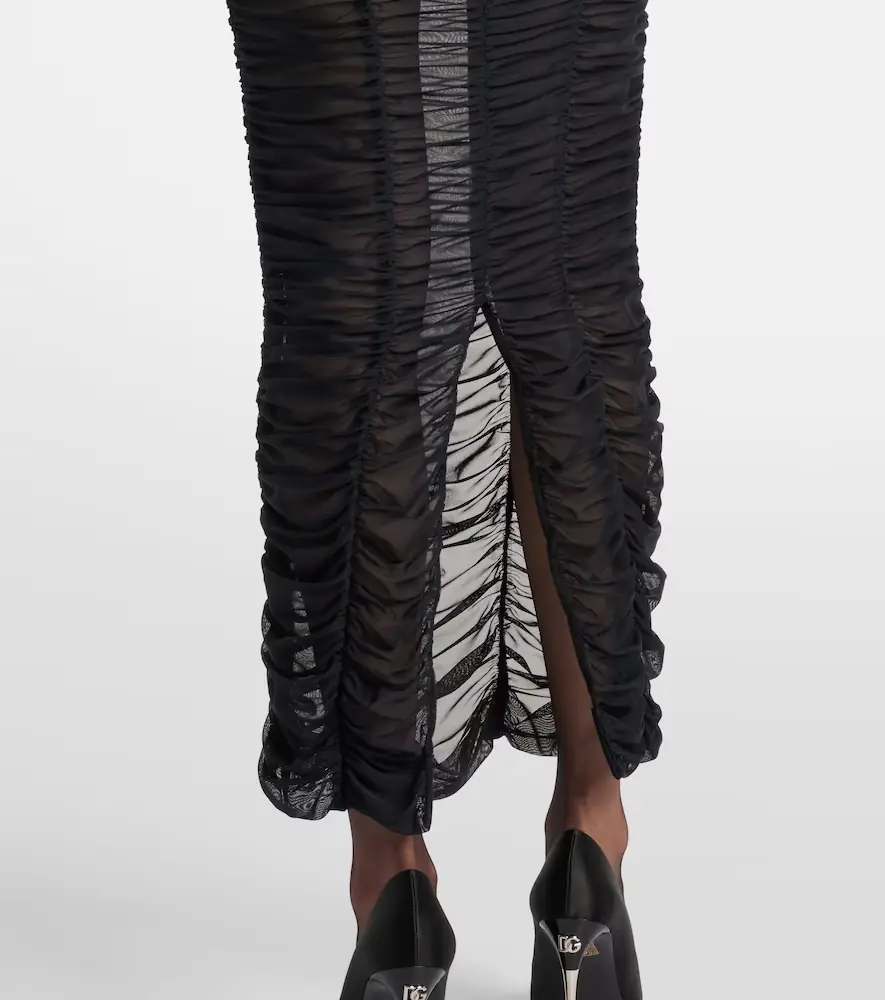 Dolce & Gabbana Sheer draped tulle midi dress | Thumbnail 6