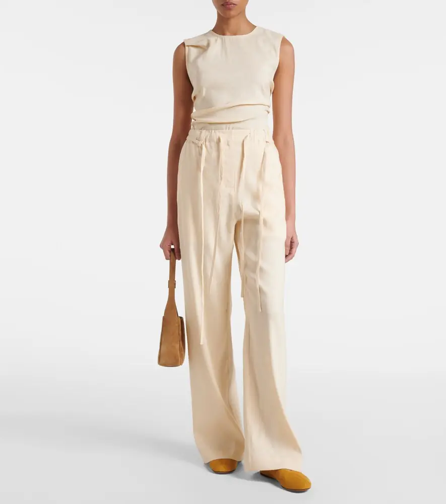 Proenza Schouler White Label Magnus linen-blend straight pants | Thumbnail 3 Proenza Schouler White Label Magnus linen-blend straight pants | Thumbnail 3