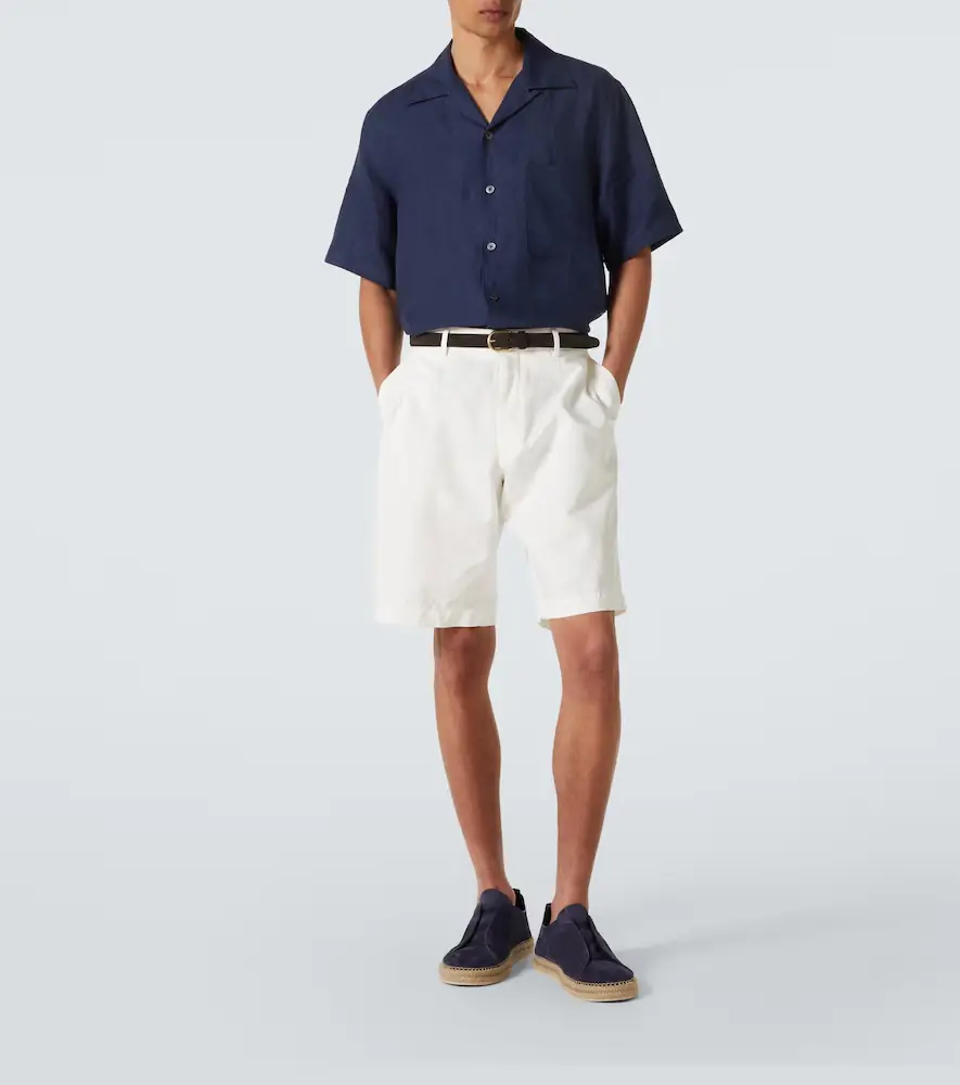 Zegna Cotton and linen Bermuda shorts | Thumbnail 2