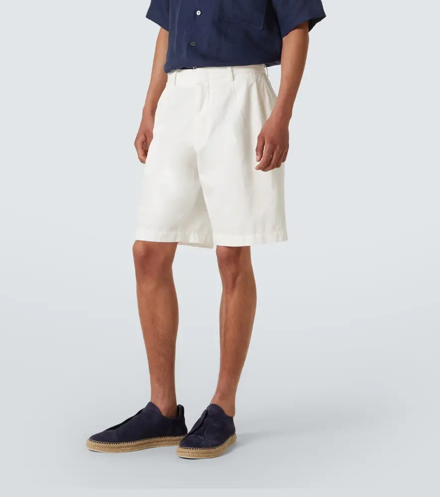 Zegna Cotton and linen Bermuda shorts | Thumbnail 3